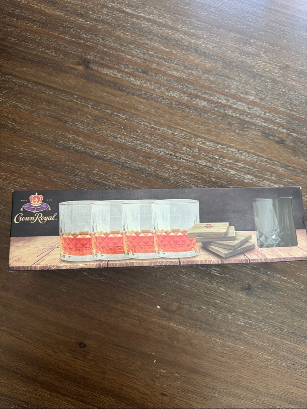 Crown Royal Whiskey Glasses and Coasters Set